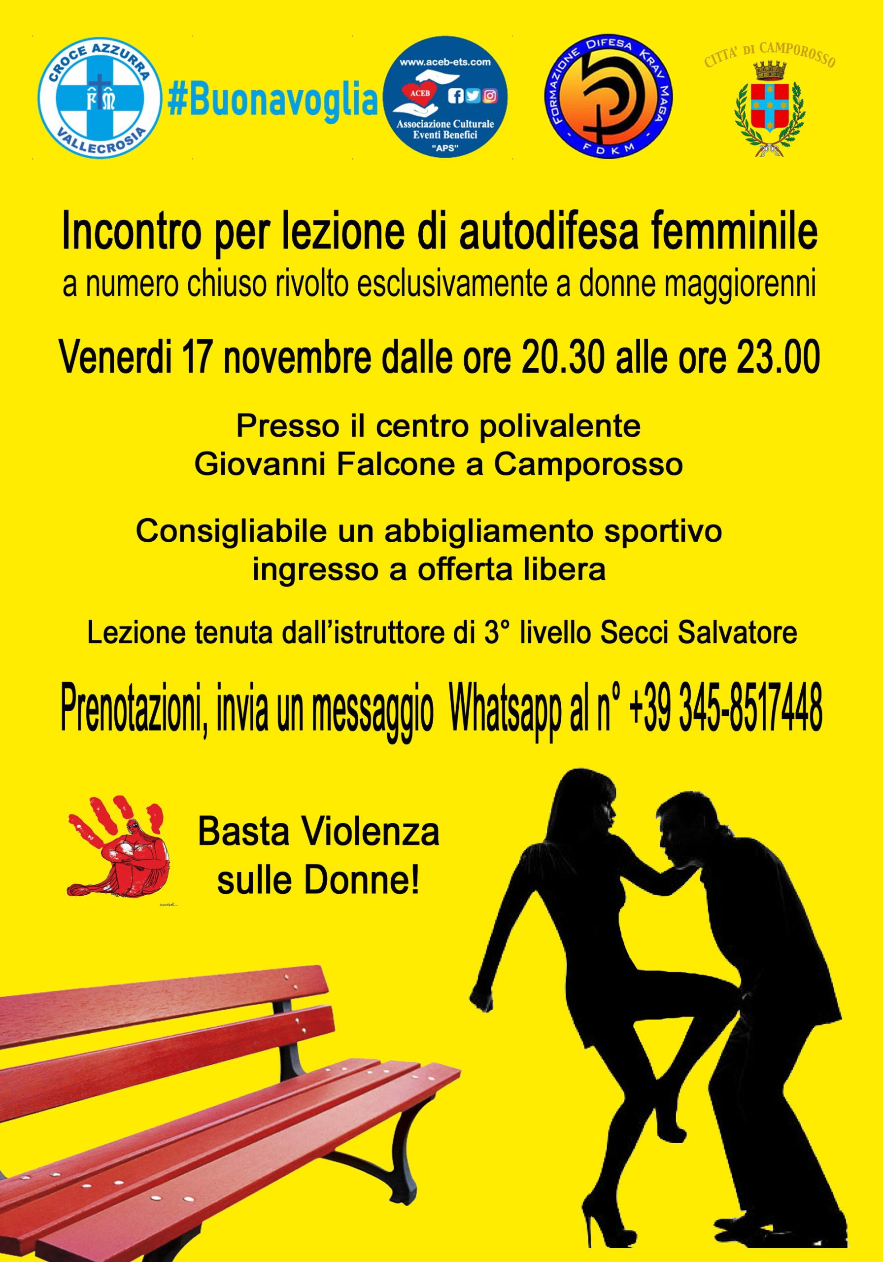 Incontro per lezione di autodifesa femminile 2023